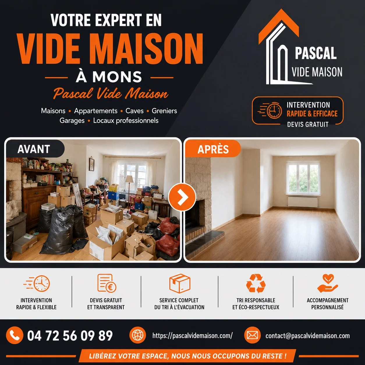 vide maison a mons